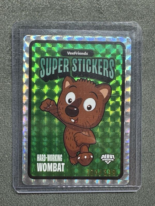 VeeFriends 2026 Super Stickers Hard-Working Wombat Debut Numbered 104/399