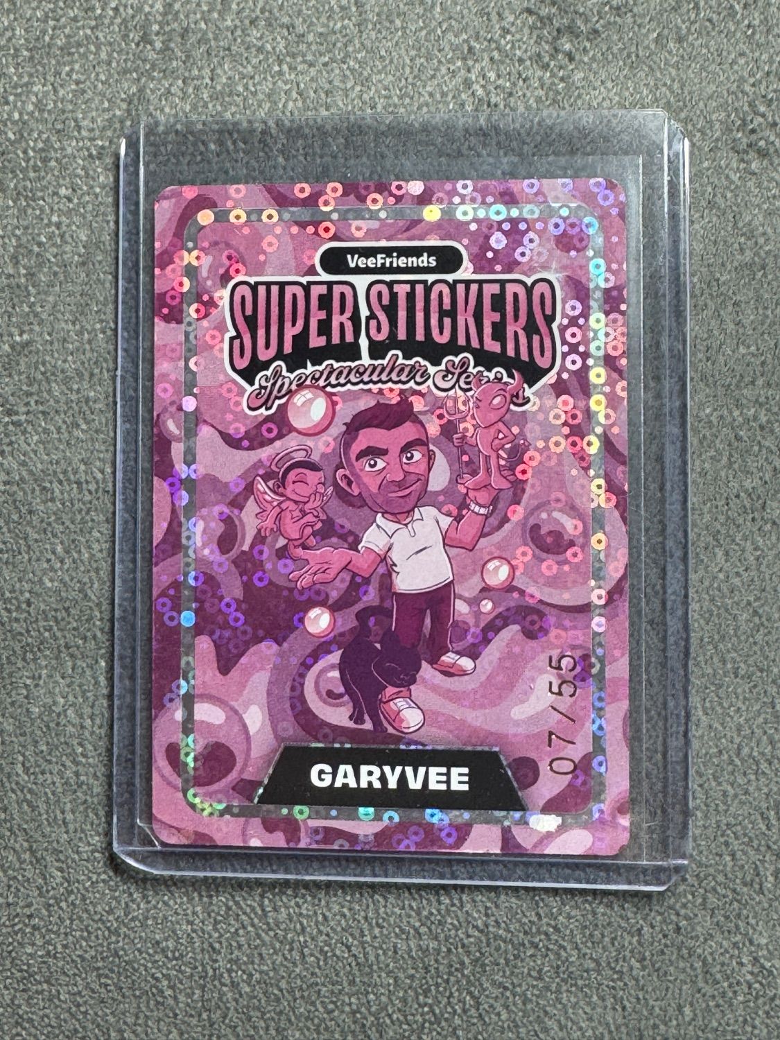 VeeFriends Super Stickers Spectacular Series GaryVee Bubble Gum / Bubble Gum Spectacular Match Numbered 07/55