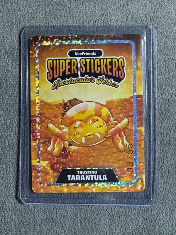 VeeFriends Super Stickers Spectacular Series Trusting Tarantula Holographic Prismatic Numbered 33/55