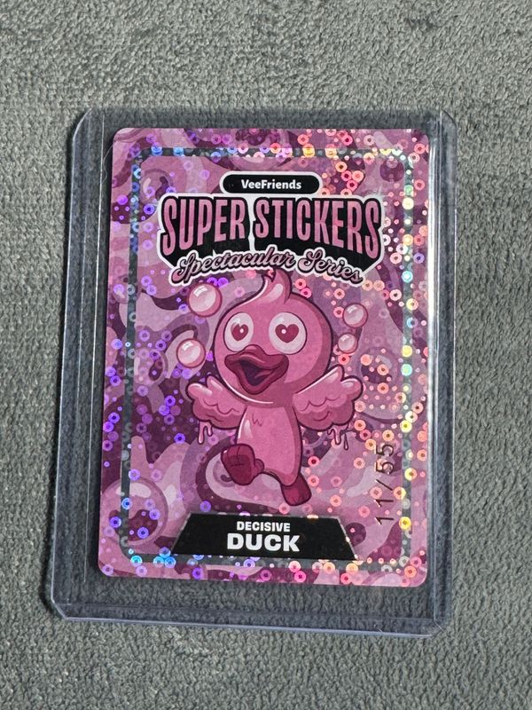VeeFriends Super Stickers Spectacular Series Decisive Duck Holographic Sparkle Numbered 11/55