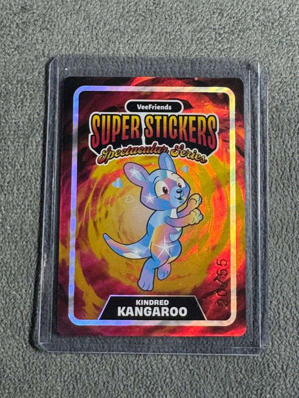 VeeFriends Super Stickers Spectacular Series Kindred Kangaroo Holographic Prismatic Numbered 20/55