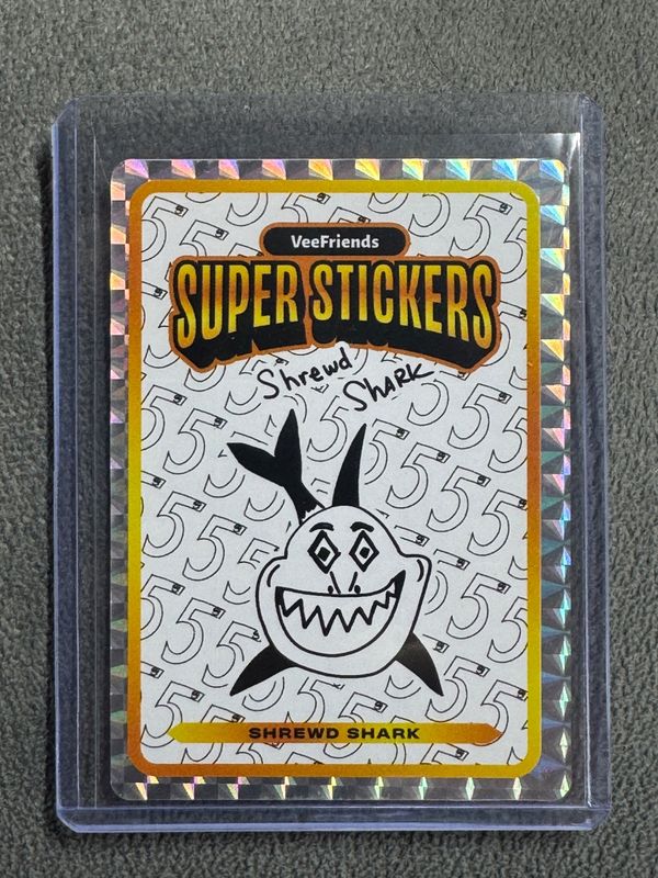 VeeFriends Super Stickers Spectacular Series Shrewd Shark 5 Year OG Art