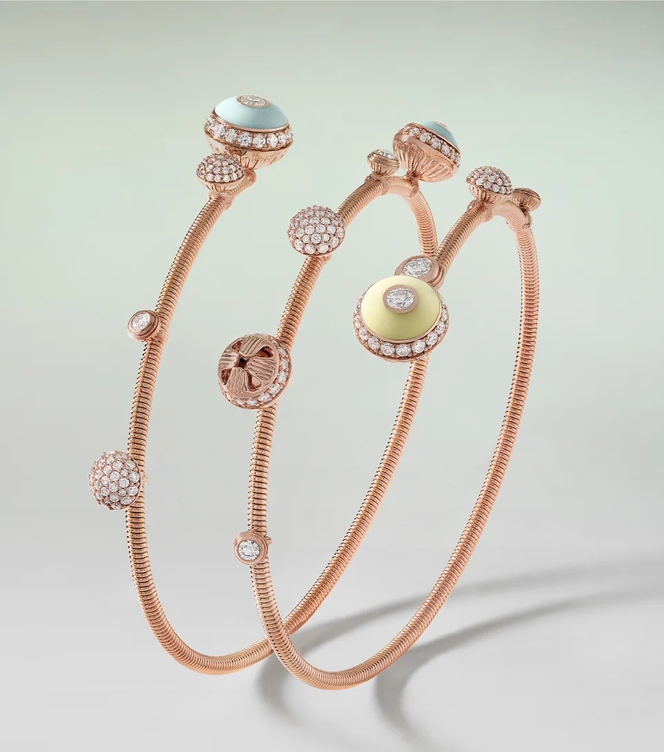 18k rose gold and diamond musical jewellery