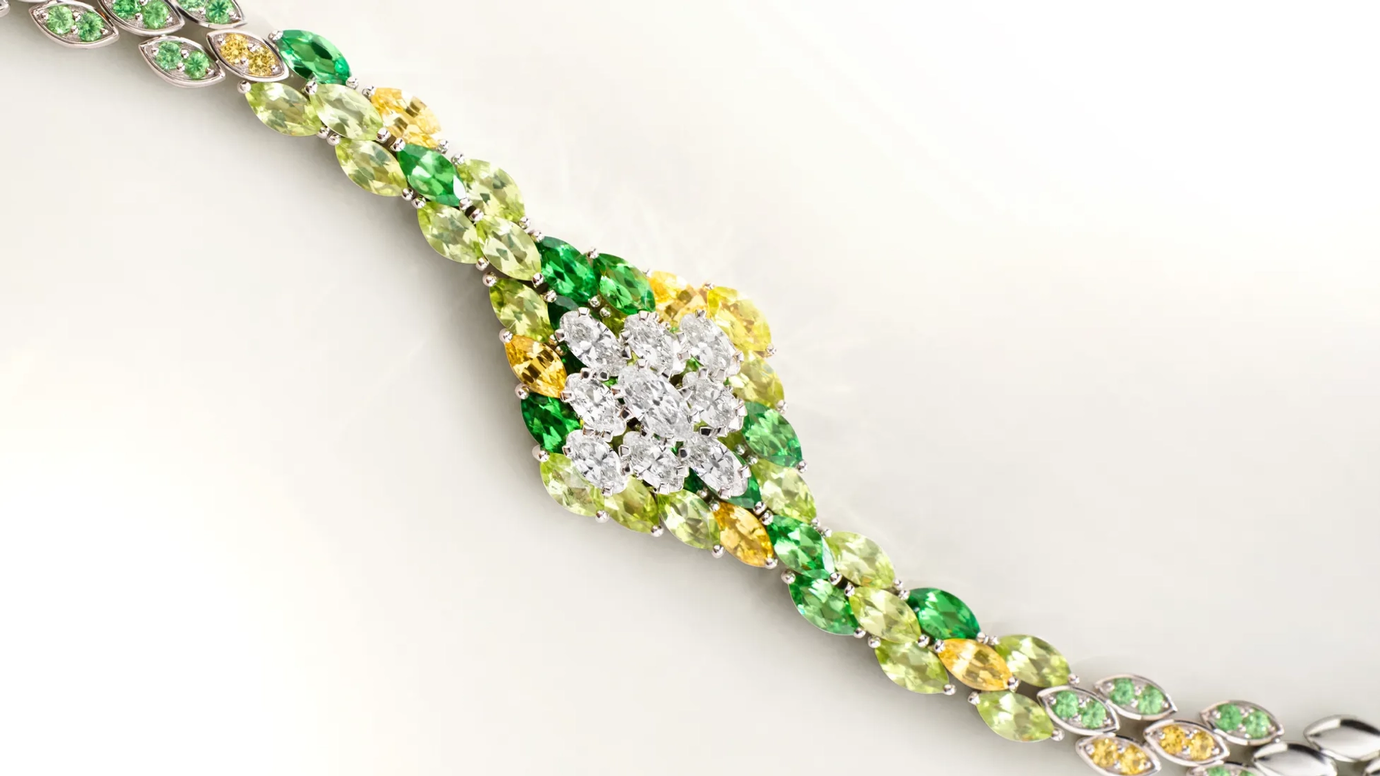 18k rose gold, diamond & saphire bracelet