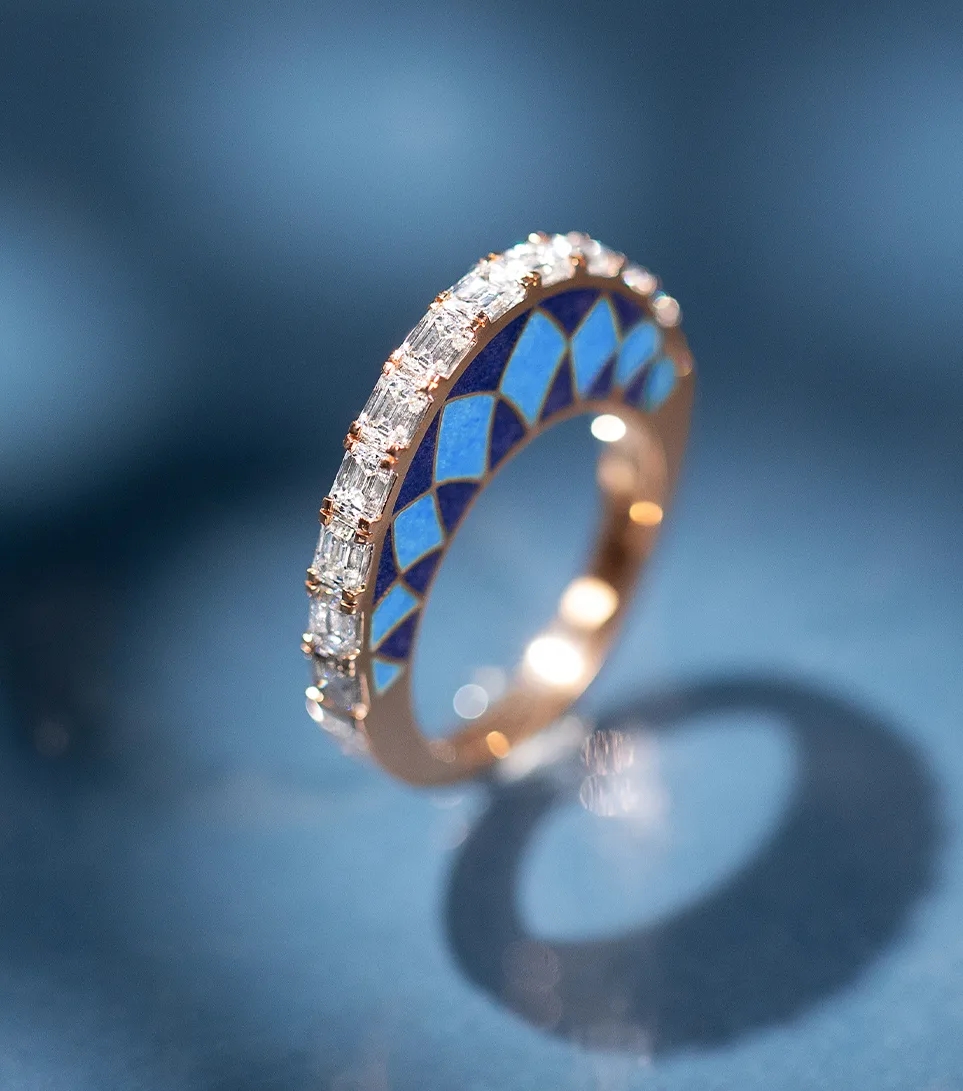 18k rose gold and diamond ring