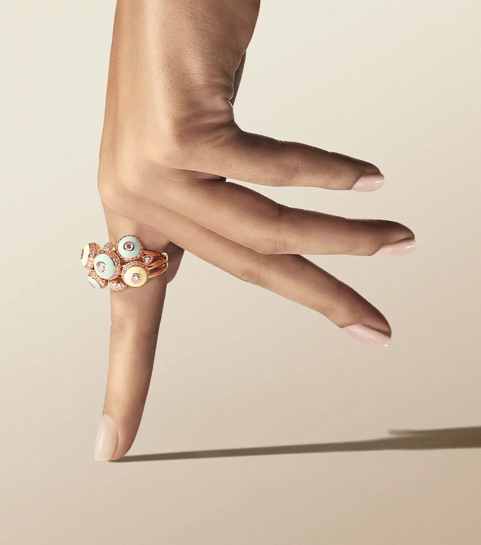 18k gold, enamel and diamond musical jewellery 