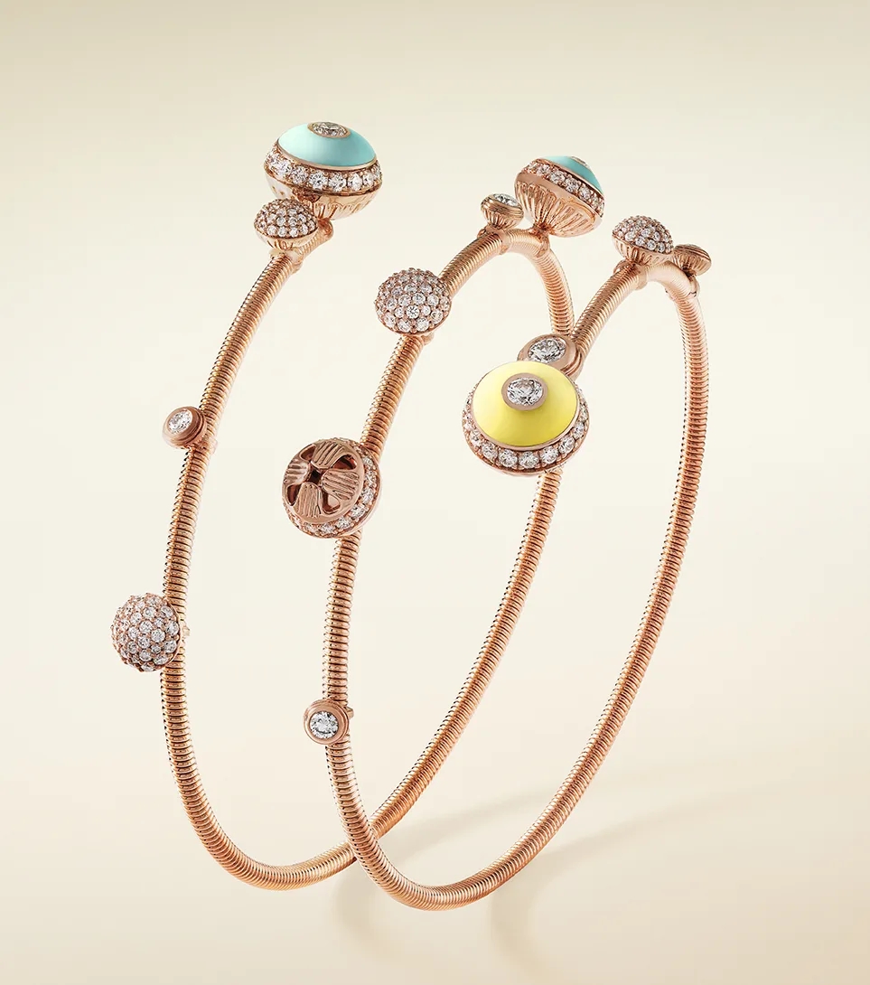 18k rose gold and diamond musical jewellery