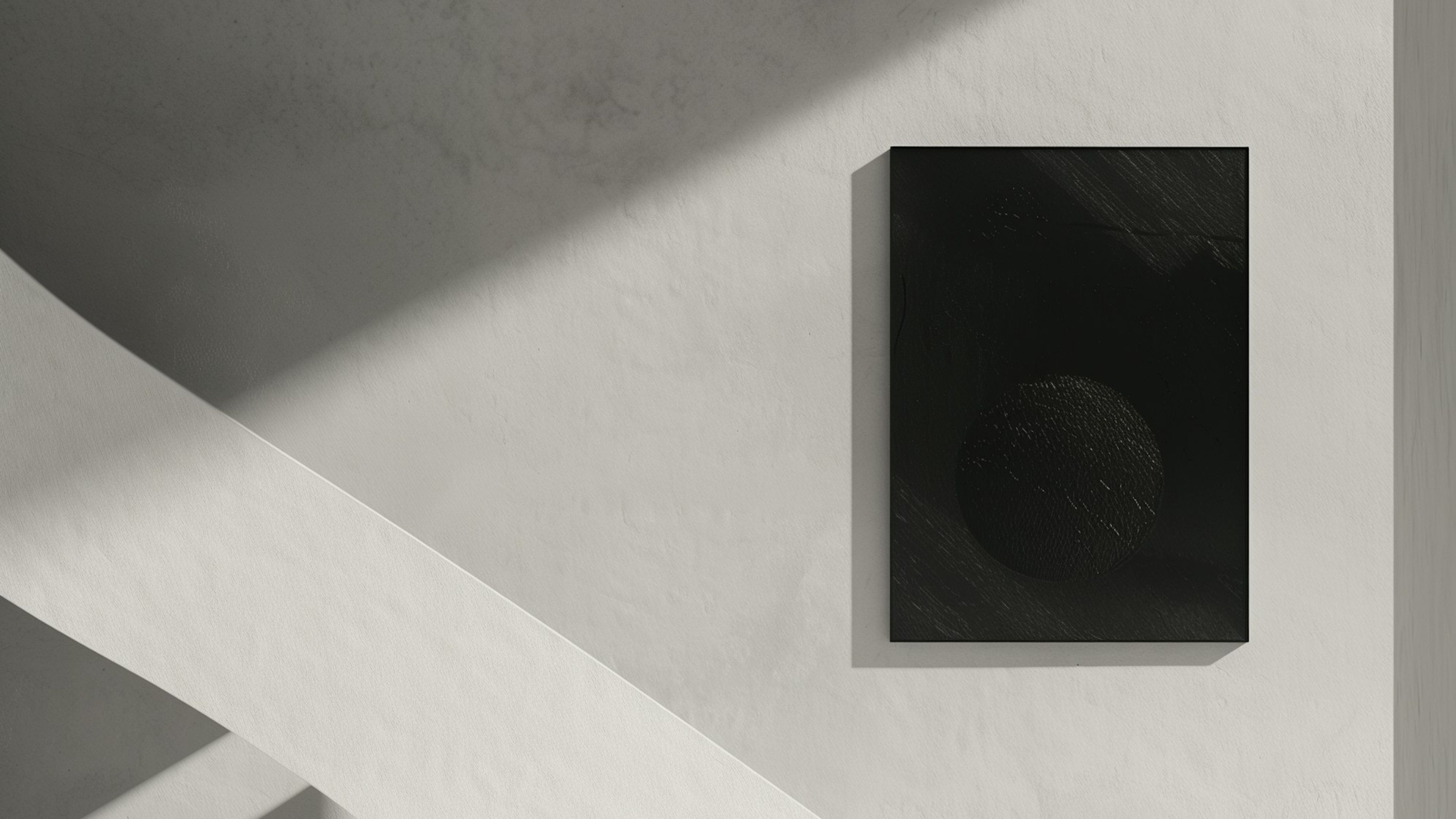 A minimal gallery room with a single artwork