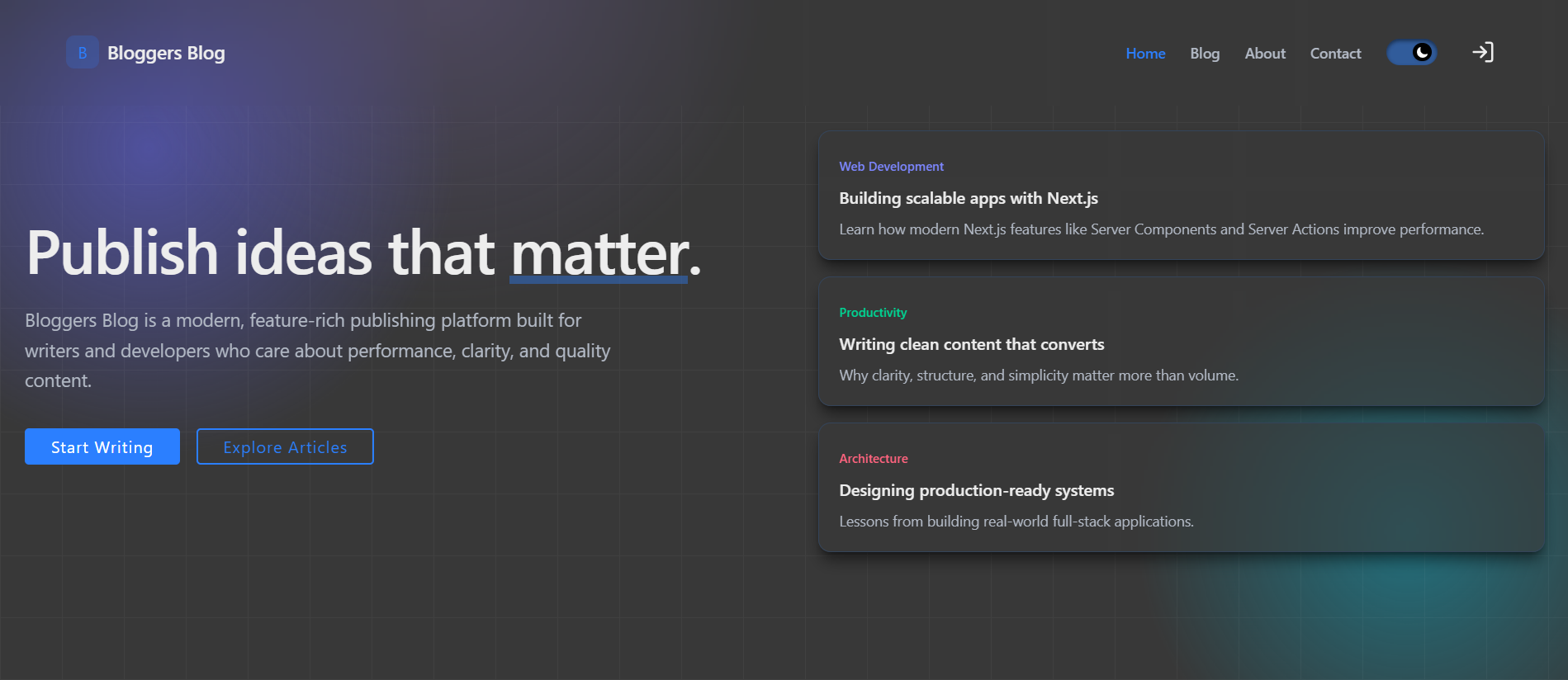 Bloggers Blog (v2) — A full-stack blogging platform
