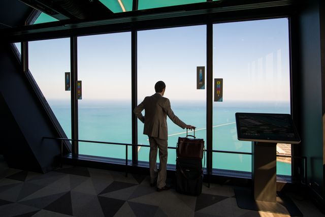 Business travel - man with suitcase
