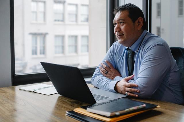 Businessman on laptop