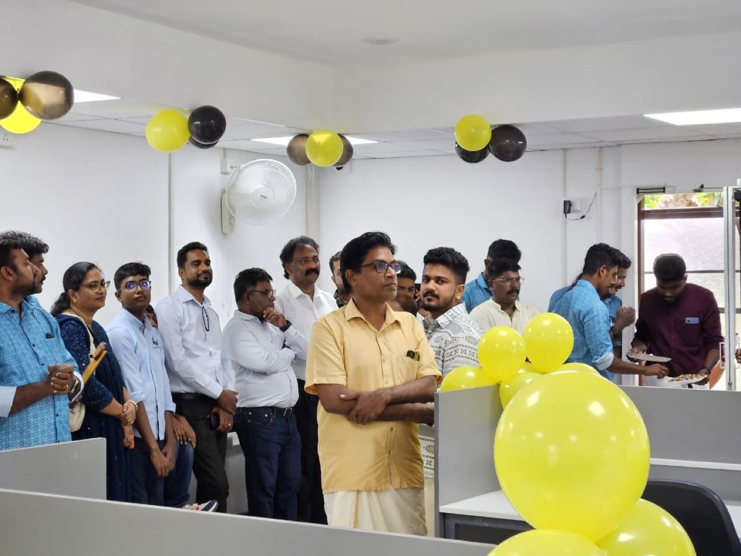 Office inauguration ribbon cutting