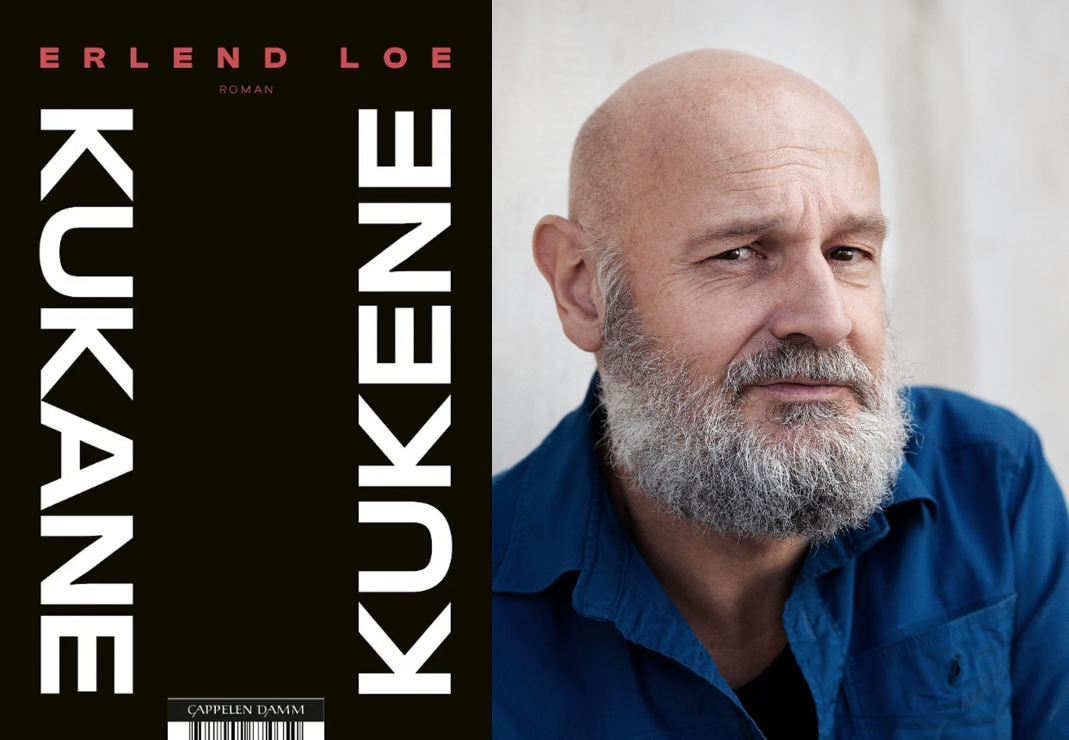 Omslaget til boka Kukane/Kukene, og foto av Erlend Loe.