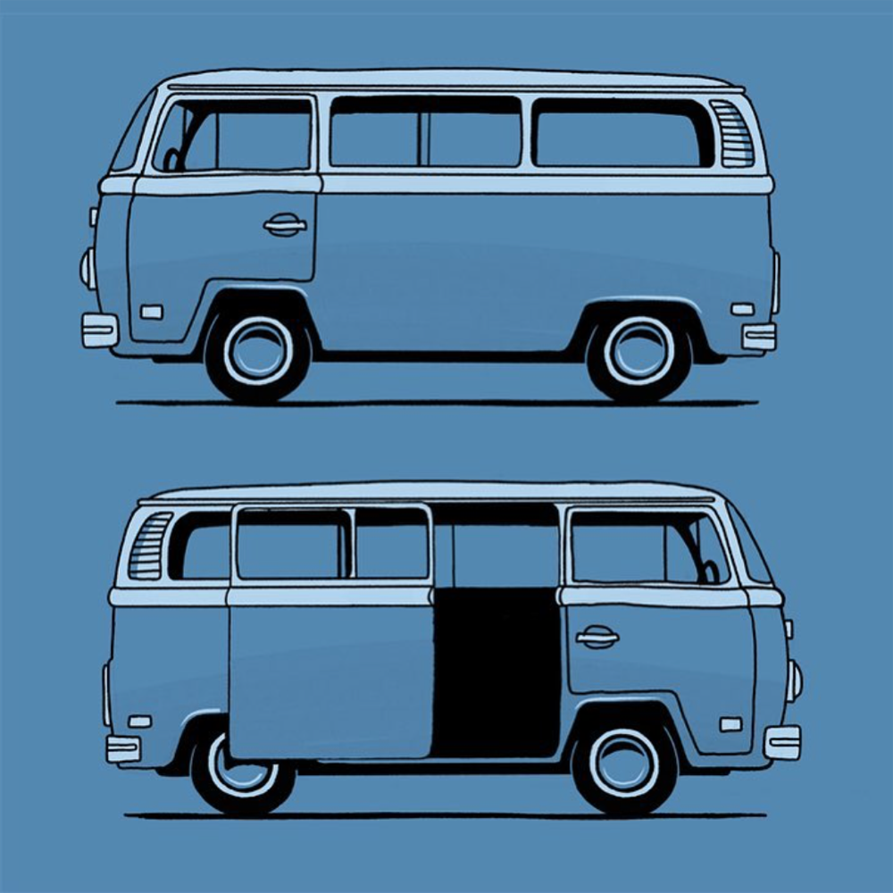 volkswagen camper van bus blue