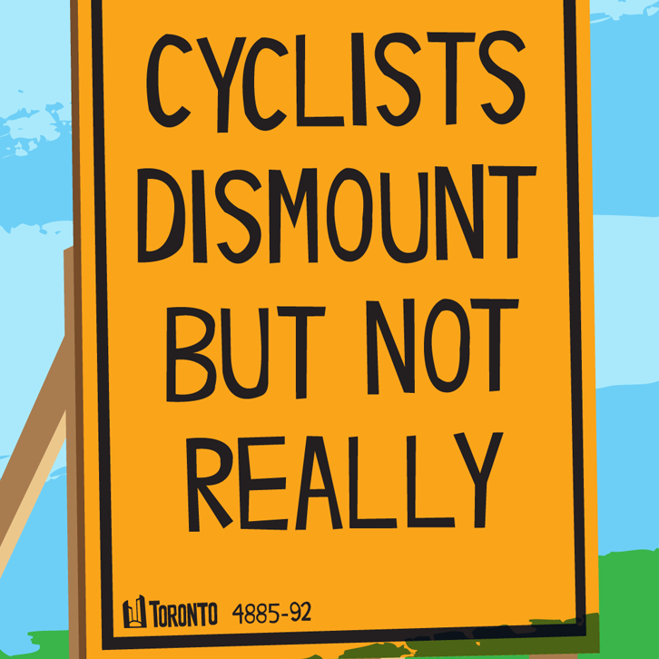 cyclists dismount but not really