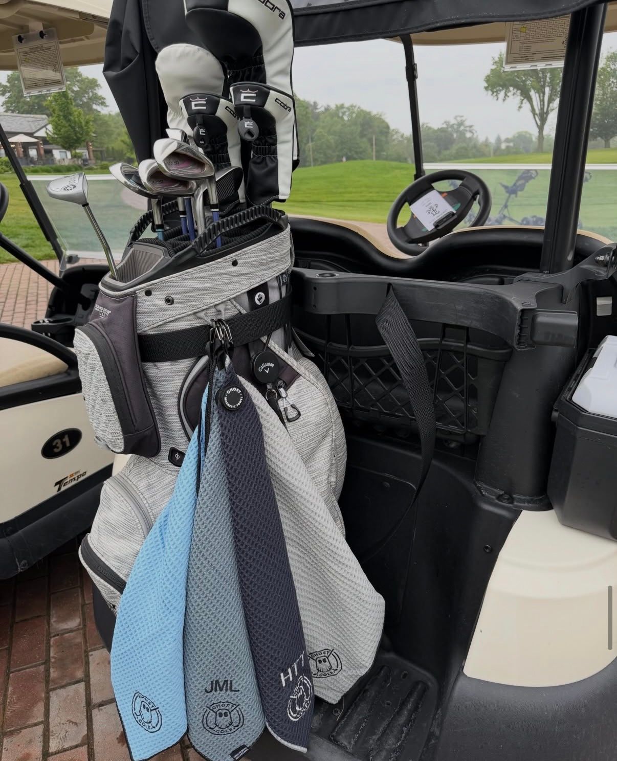 Monogrammed golf towels. They come in all colors and can be customized