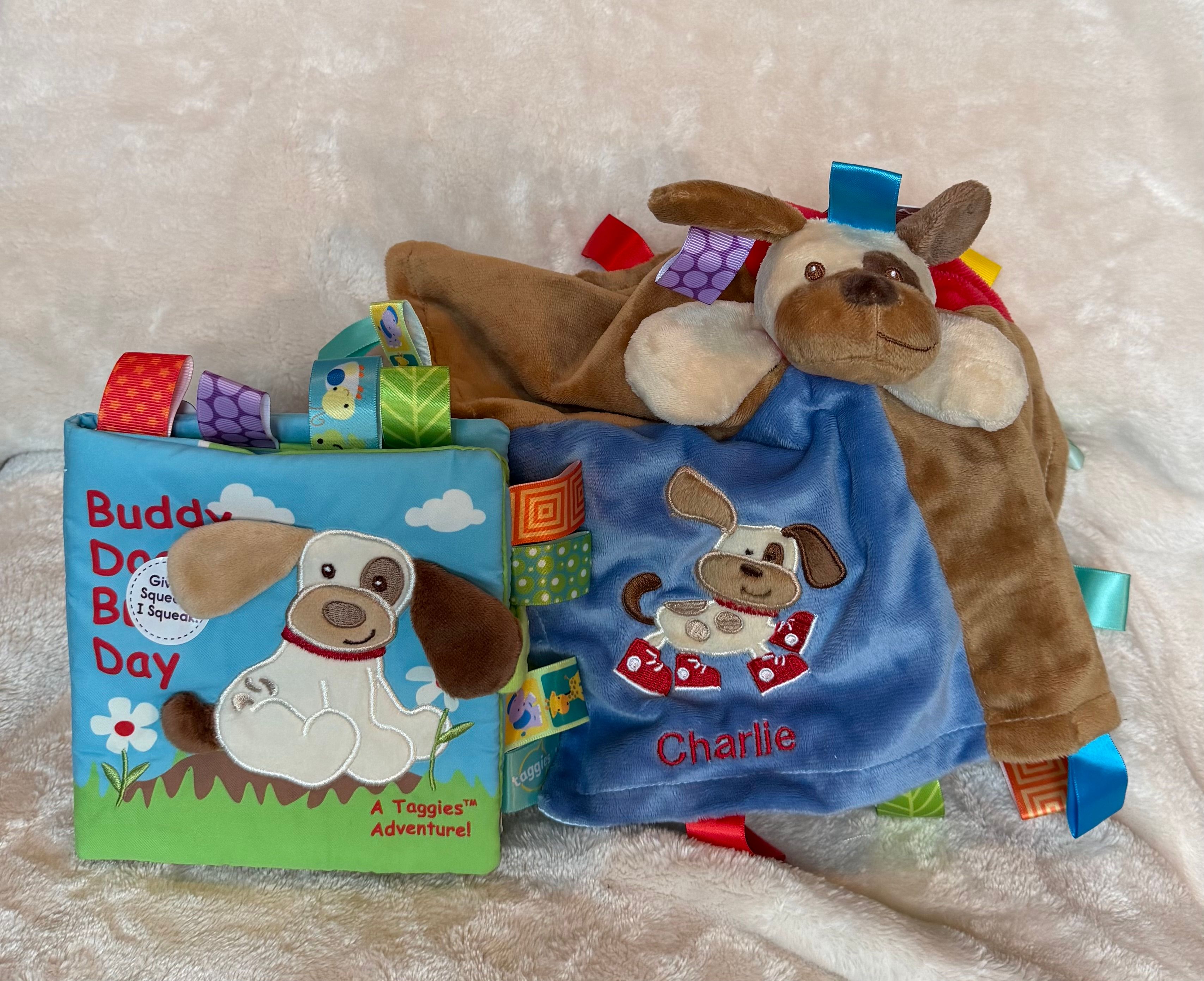 Personalized Taggie with soft book
