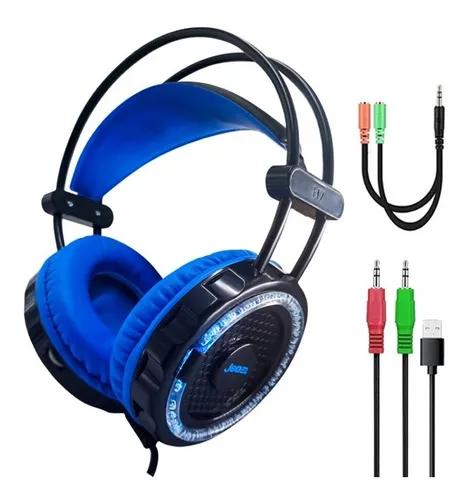 Auriculares Gamer Jedel Gh217 Luces Microfono Pc Headphones Color Azul Color De La Luz Rgb