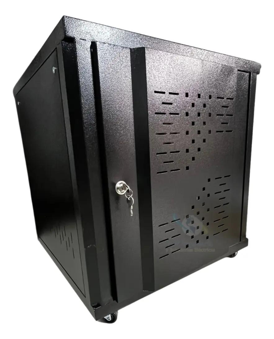 Gabinete Rack De Piso De 60cm Alto 11 Ur Puerta Punzonada