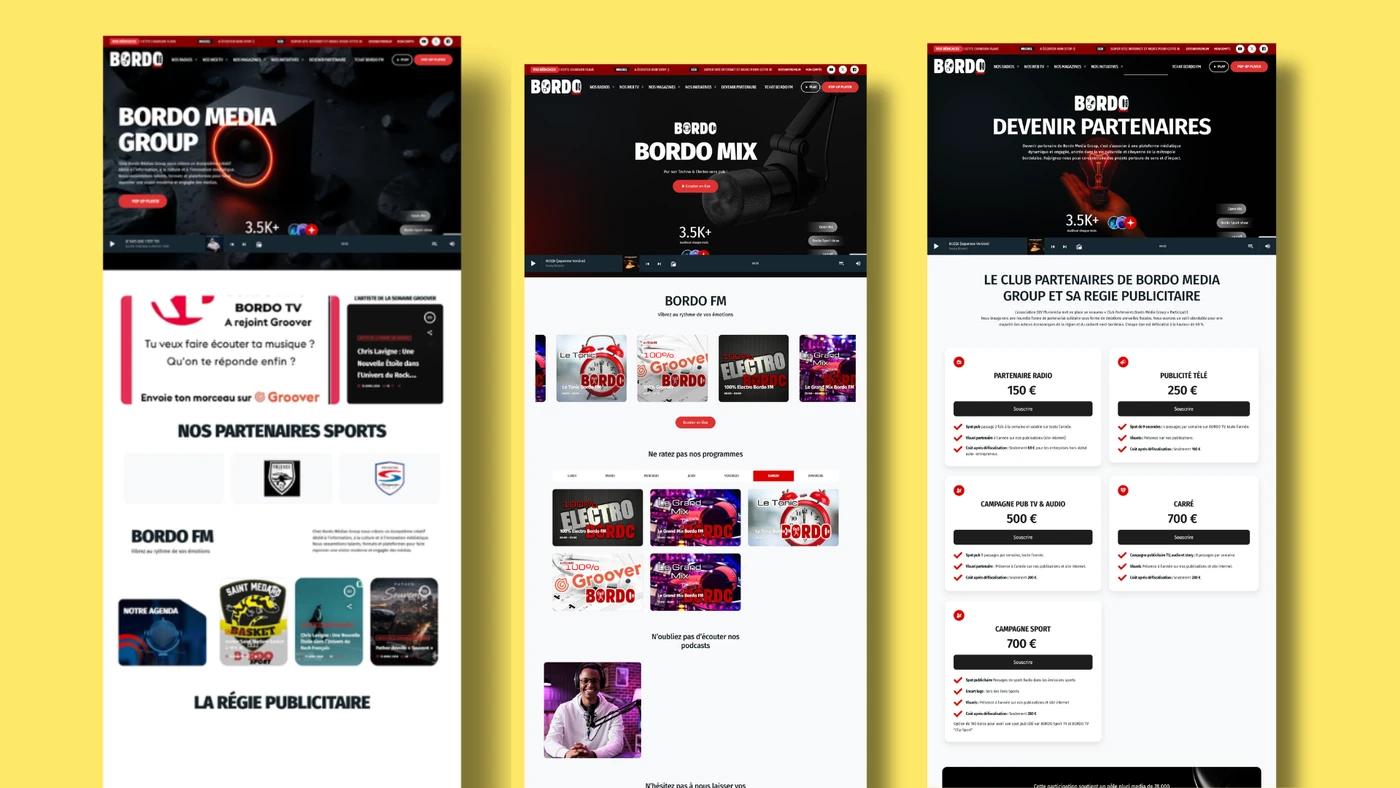 Bordo Média Group — Refonte WordPress d'un Groupe Média — vue 2