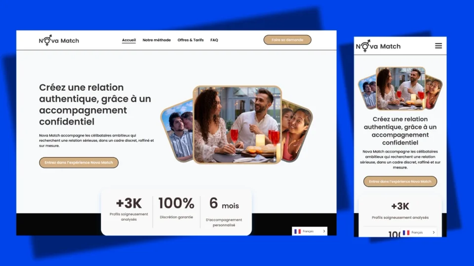 NovaMatch - Site WordPress pour une Agence de Matchmaking