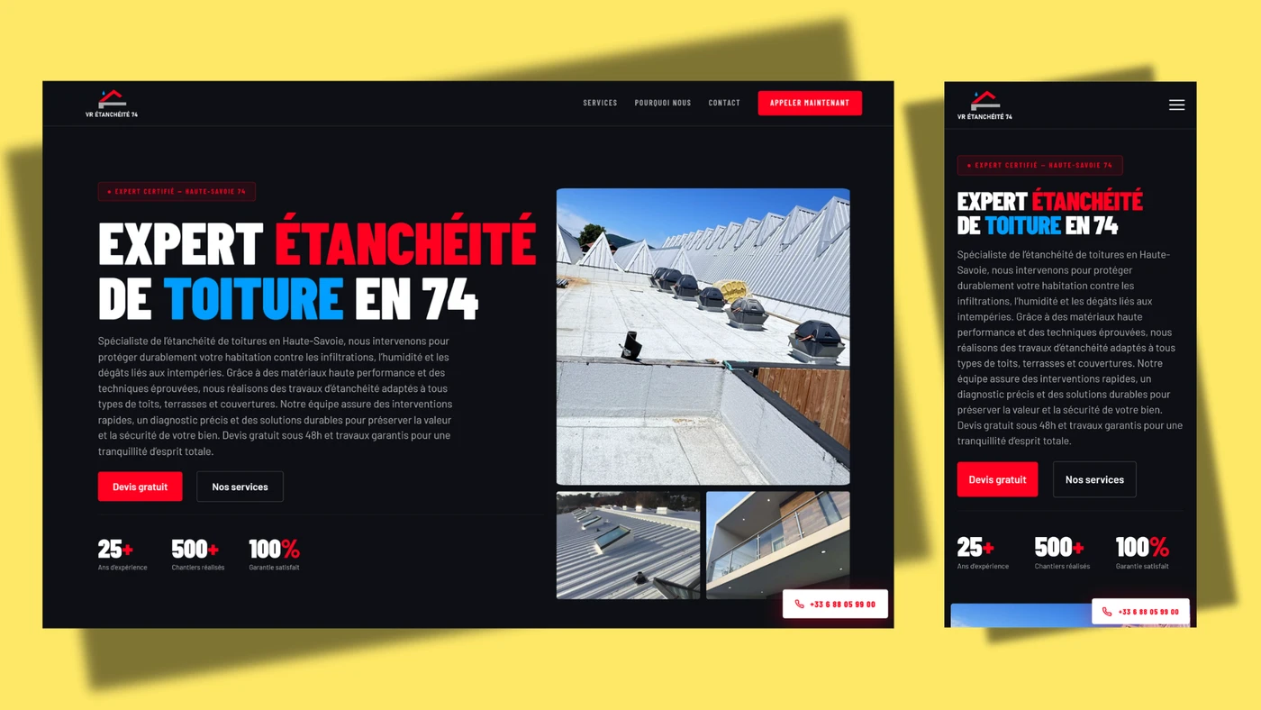 VR Étanchéité 74 — Site WordPress avec pages SEO locales