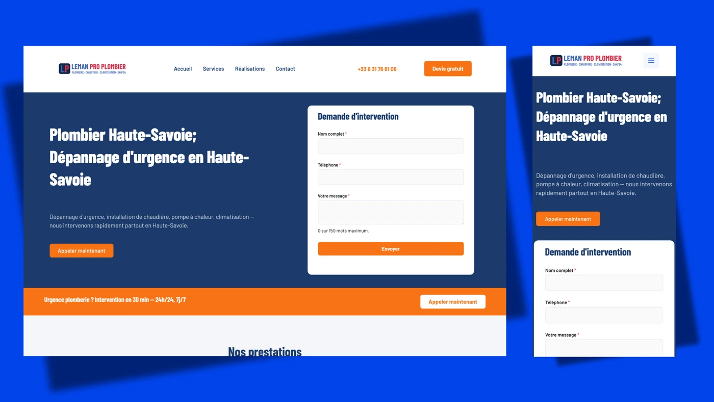 Création de site - Lemanpro plomberie