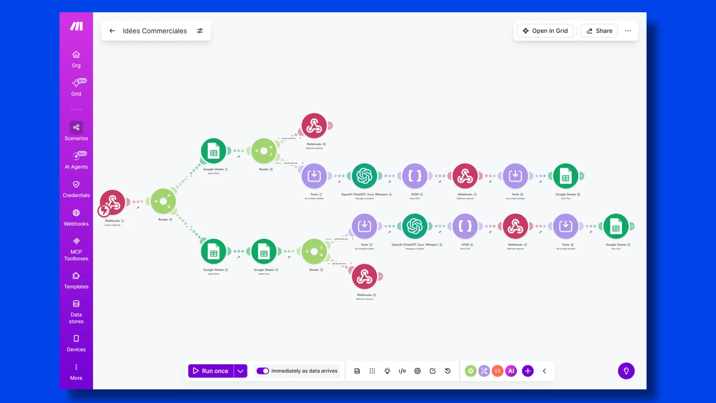 Automatisation IA avec Make.com & n8n