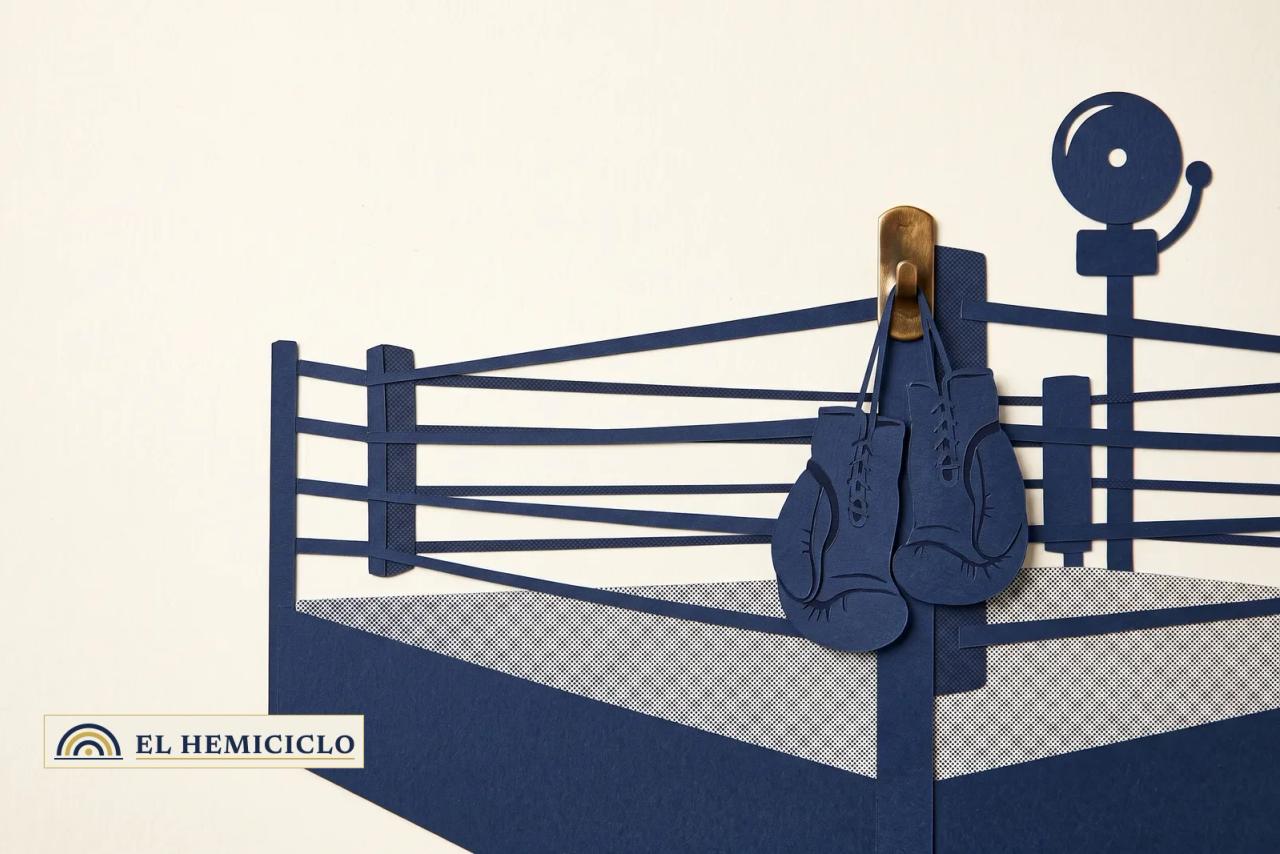 Ilustración de El Hemiciclo · el cuadrilátero de boxeo del spin-off de Creed
