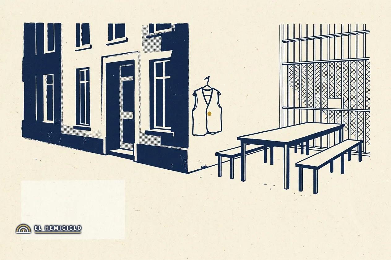 Ilustración de El Hemiciclo · un centro de acogida y los programas de reinserción