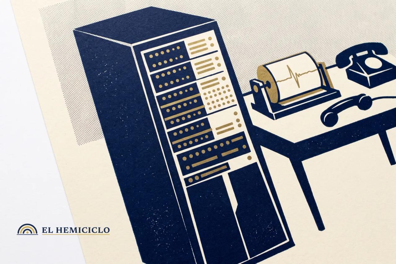 Ilustración de El Hemiciclo · el portal digital y el sismógrafo de los terremotos