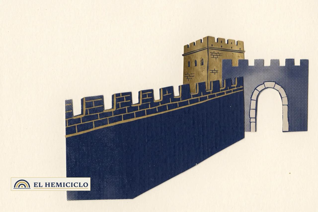 Ilustración de El Hemiciclo · la muralla de Daroca y uno de sus torreones