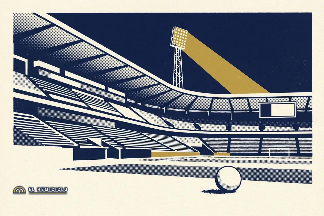 Ilustración de El Hemiciclo · el Reale Arena antes del estreno europeo de la Real Sociedad