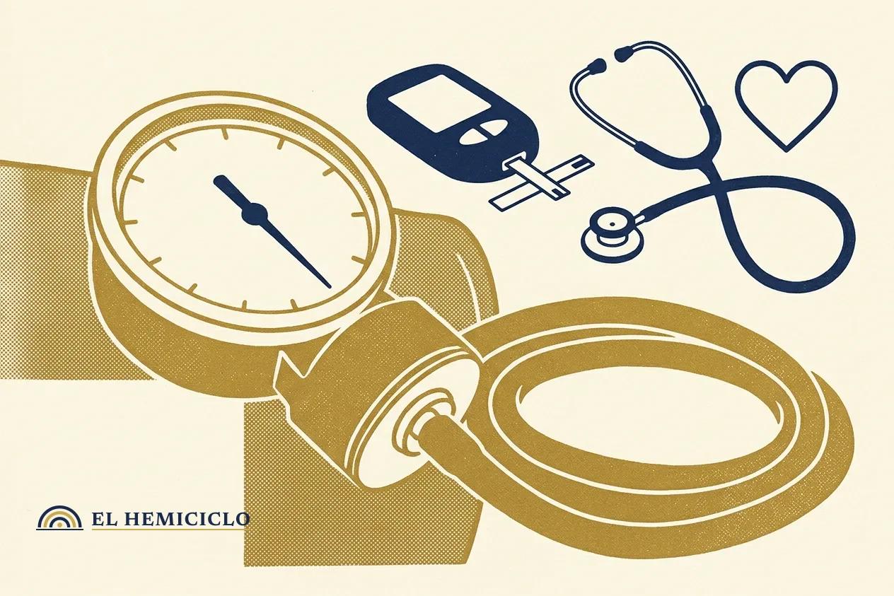 Ilustración de El Hemiciclo · el baumanómetro y los instrumentos de la nueva unidad