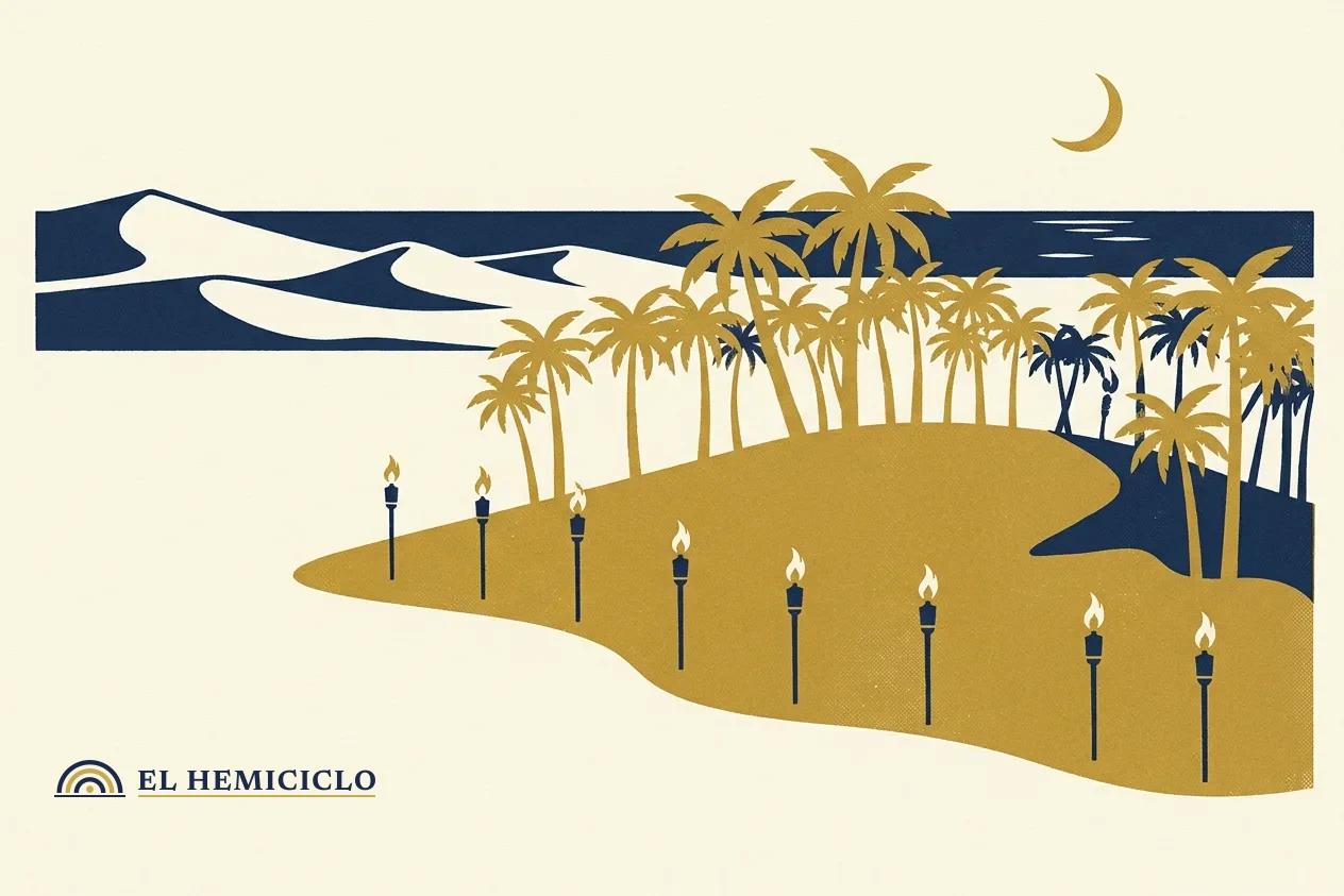 Ilustración de El Hemiciclo · la isla de las tentaciones frente a la tierra lejana