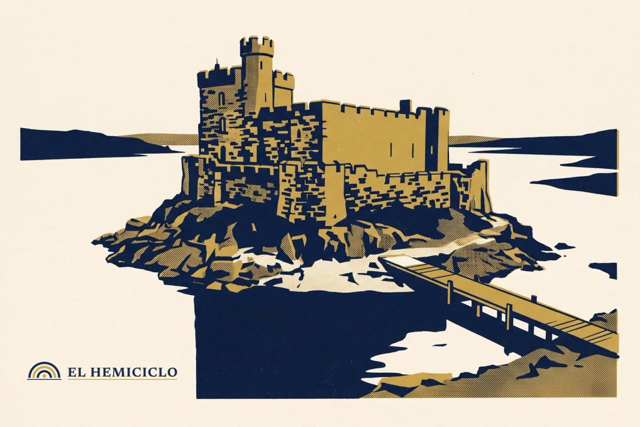 Una isla con castillo de 1923 en el embalse de El Burguillo sale a la venta por 3,25 millones