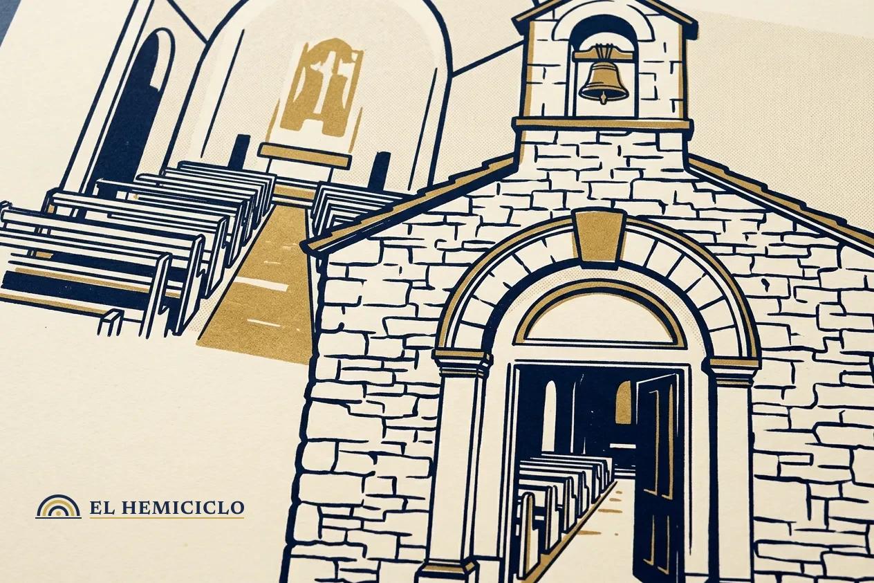 Ilustración de El Hemiciclo · la capilla y la misa anual de Tlatelolco, en calma