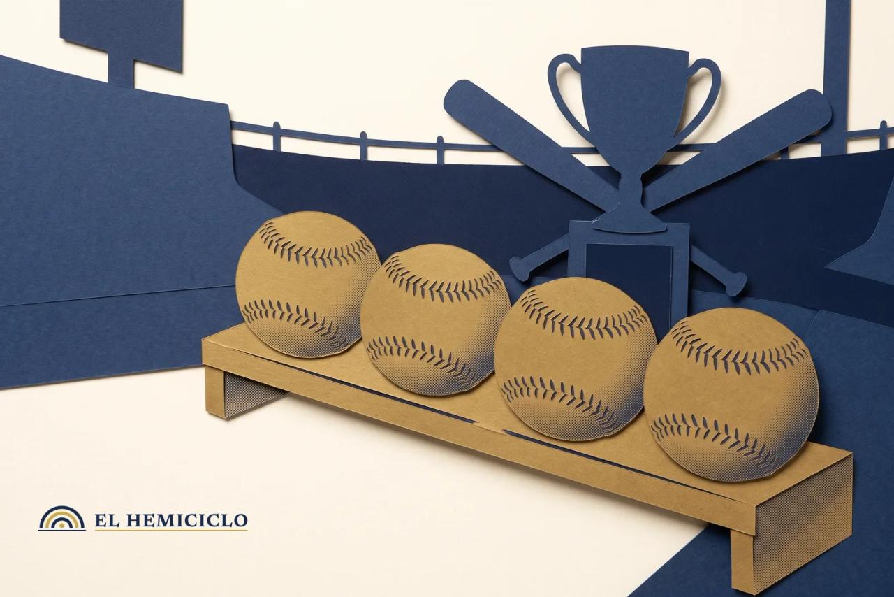 Ilustración de El Hemiciclo · las cuatro pelotas rumbo al trofeo de la Serie Mundial