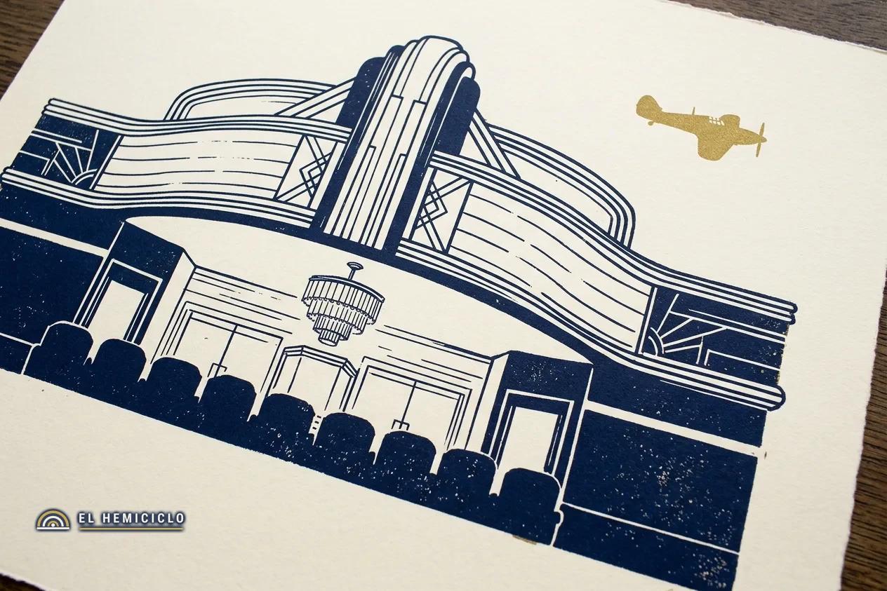 Ilustración de El Hemiciclo · la cartelera patria de un cine de época en 1945