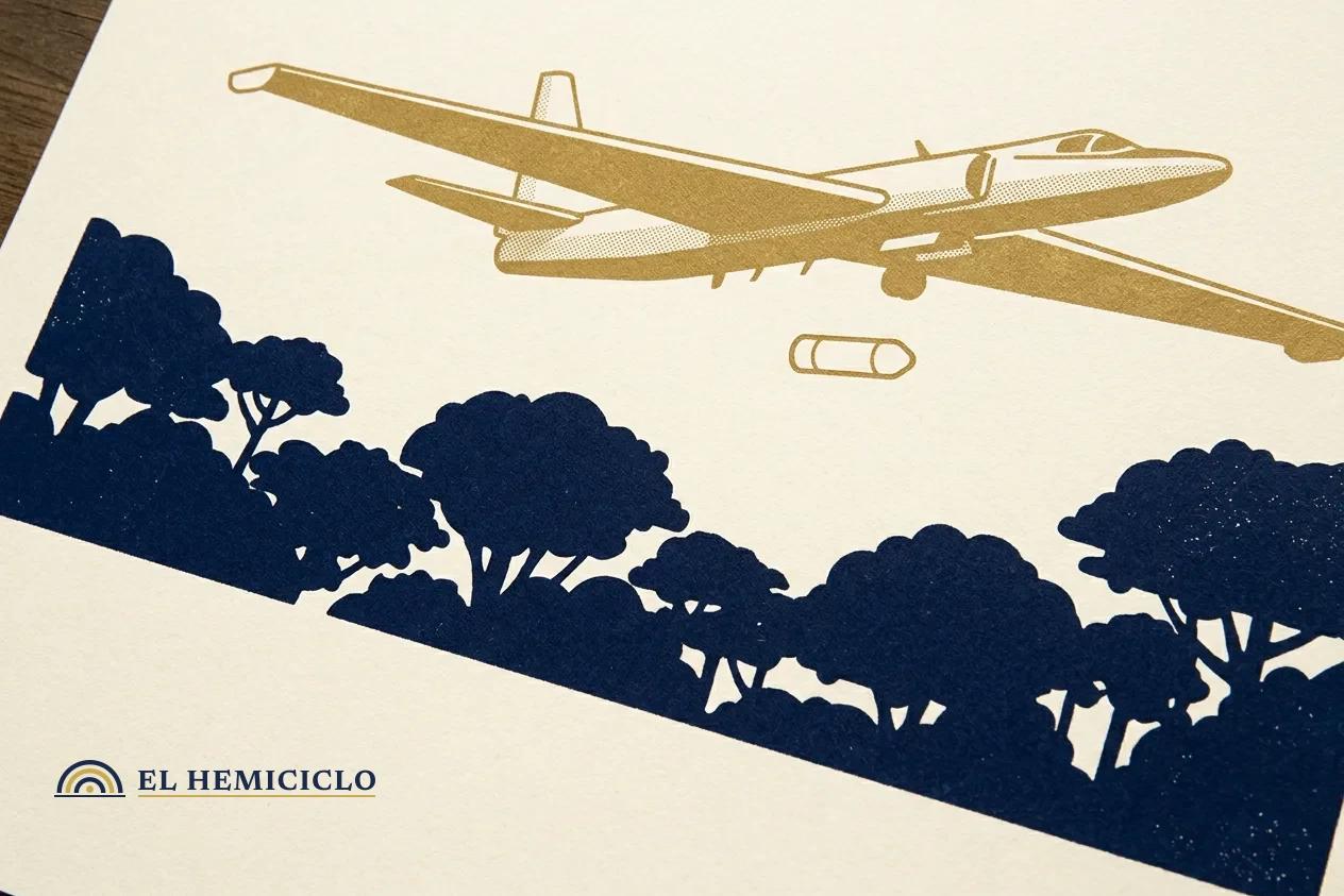 Ilustración de El Hemiciclo · el avión de altitud sobre la selva tropical panameña