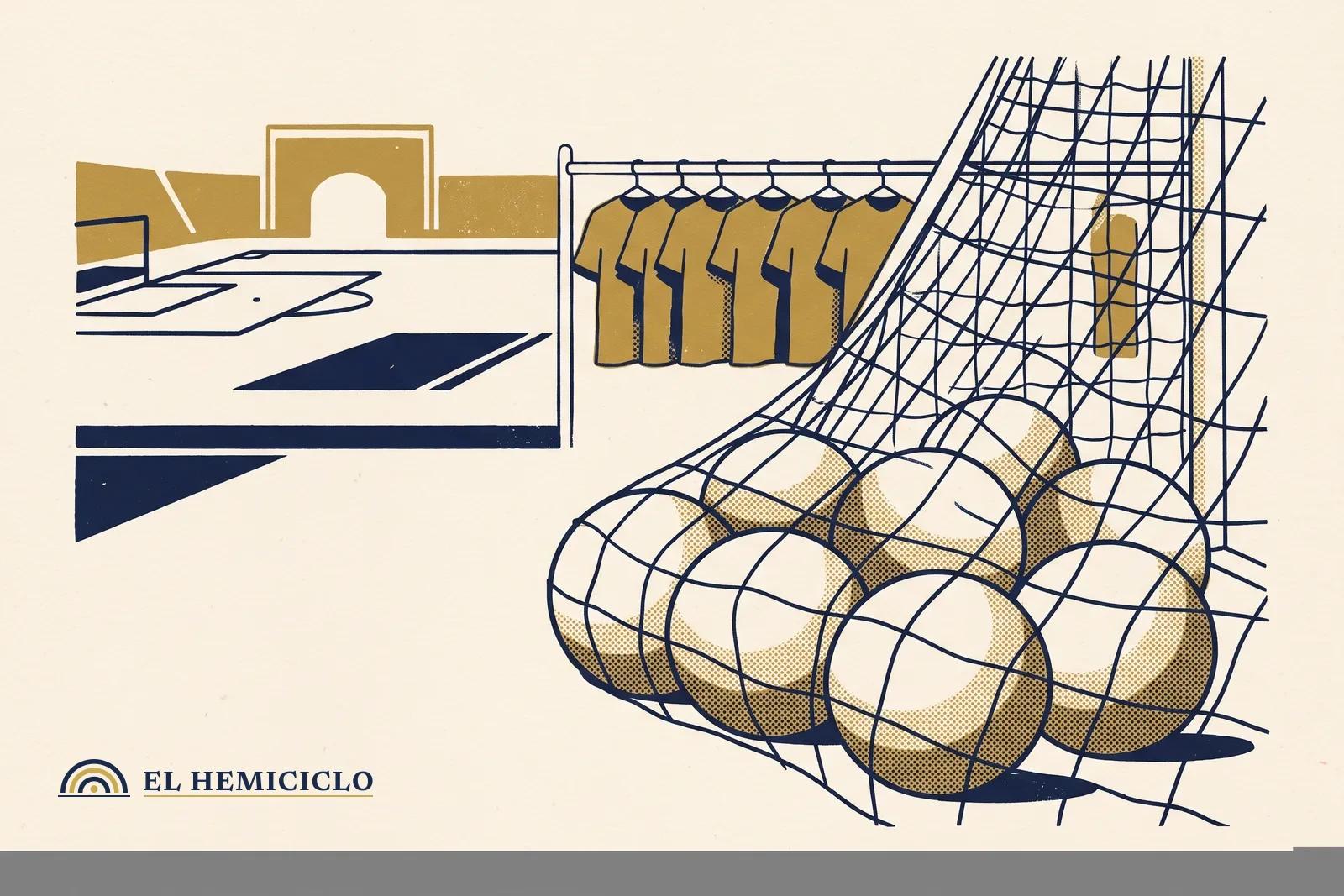 Ilustración de El Hemiciclo · los ocho goles en la red y los siete partidos antes