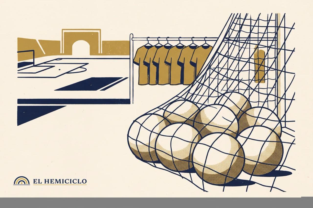 Ilustración de El Hemiciclo · los ocho goles en la red y los siete partidos antes