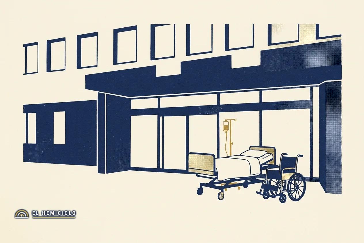 Ilustración de El Hemiciclo · la fachada tranquila de la Clínica La Victoria