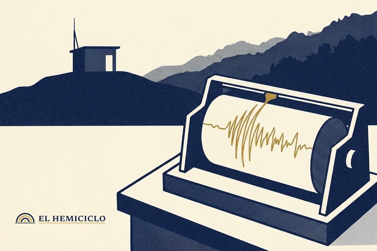 Ilustración de El Hemiciclo · el sismógrafo y la estación sismológica del Chocó