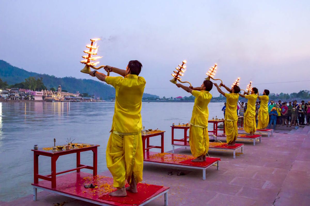Triveni Ghat and the Ganga Aarti