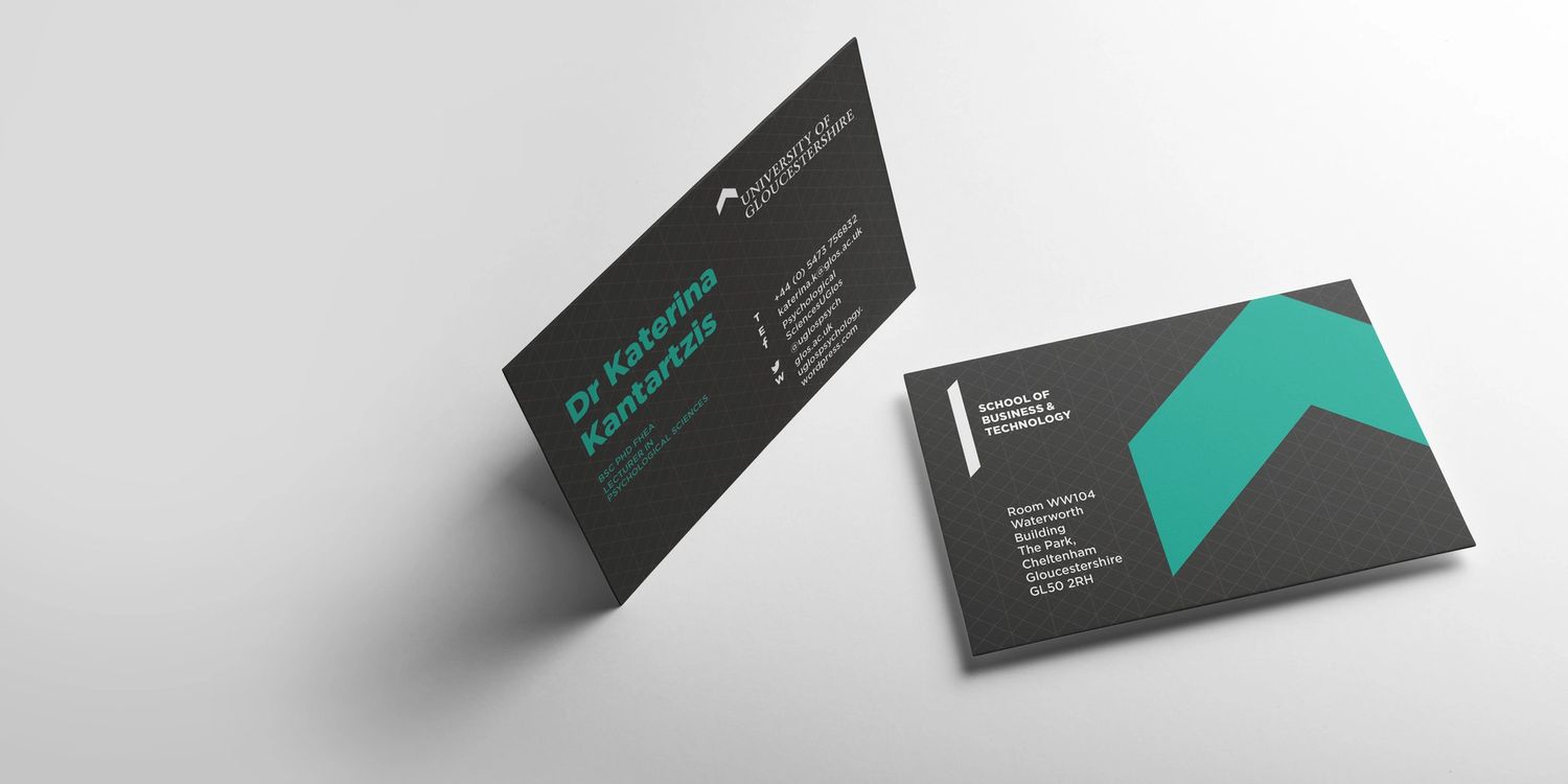 University of Gloucestershire business cards