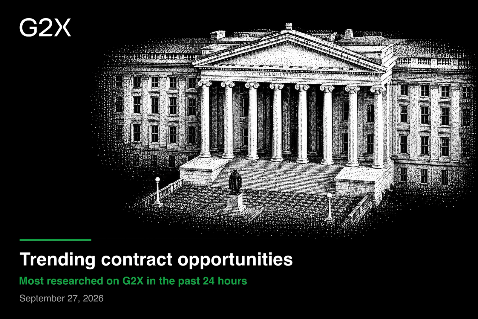 Trending contract opportunities. Most researched on G2X in the past 24 hours.