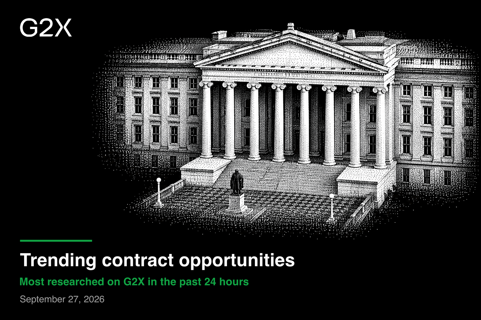 Trending contract opportunities. Most researched on G2X in the past 24 hours.