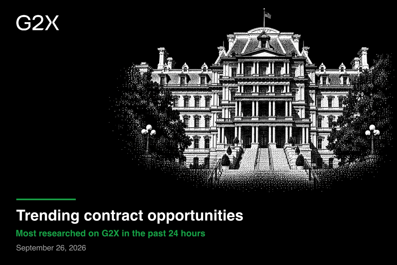 Trending contract opportunities. Most researched on G2X in the past 24 hours.