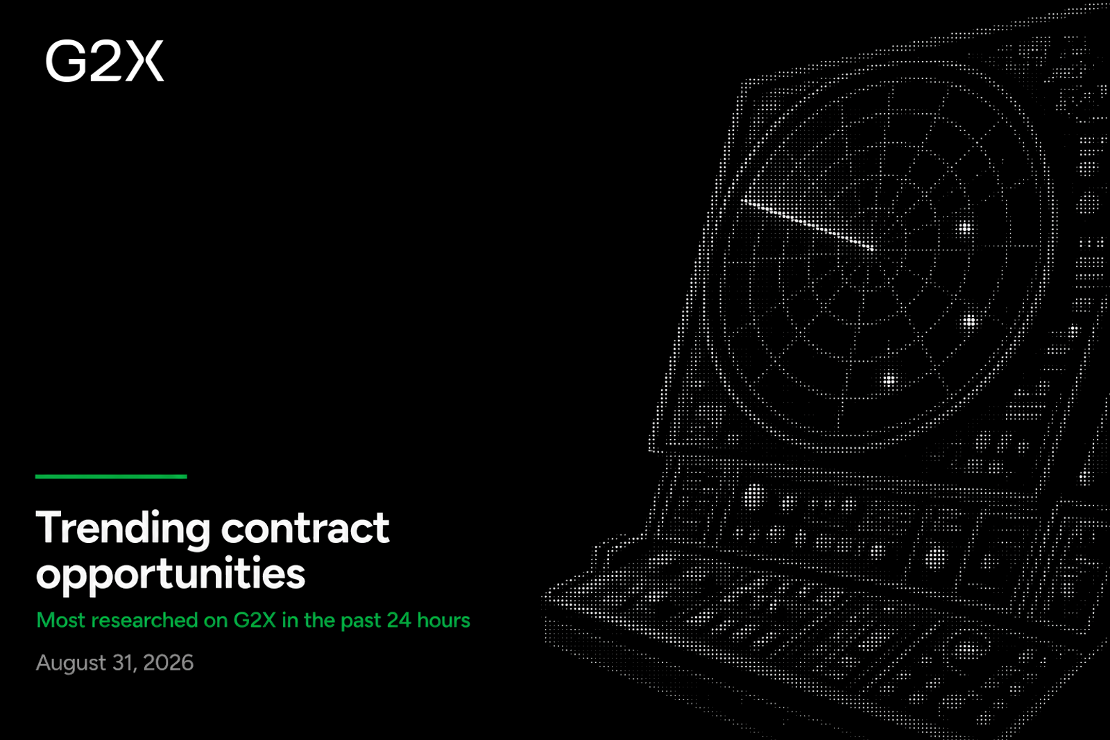 Trending contract opportunities. Most researched on G2X in the past 24 hours.